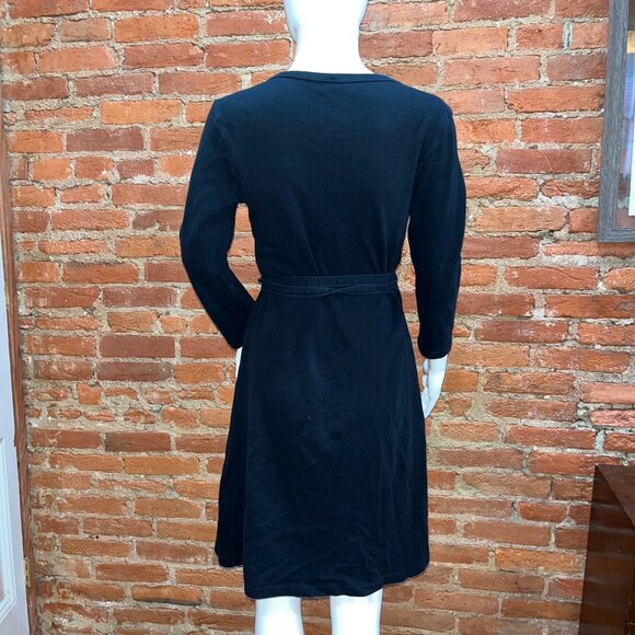 American Apparel Black Interlock Cotton Knit Wrap Dress Size Medium - Picture 4 of 4